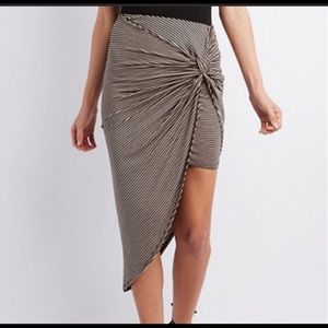 Charlotte Russe striped asymmetrical skirt